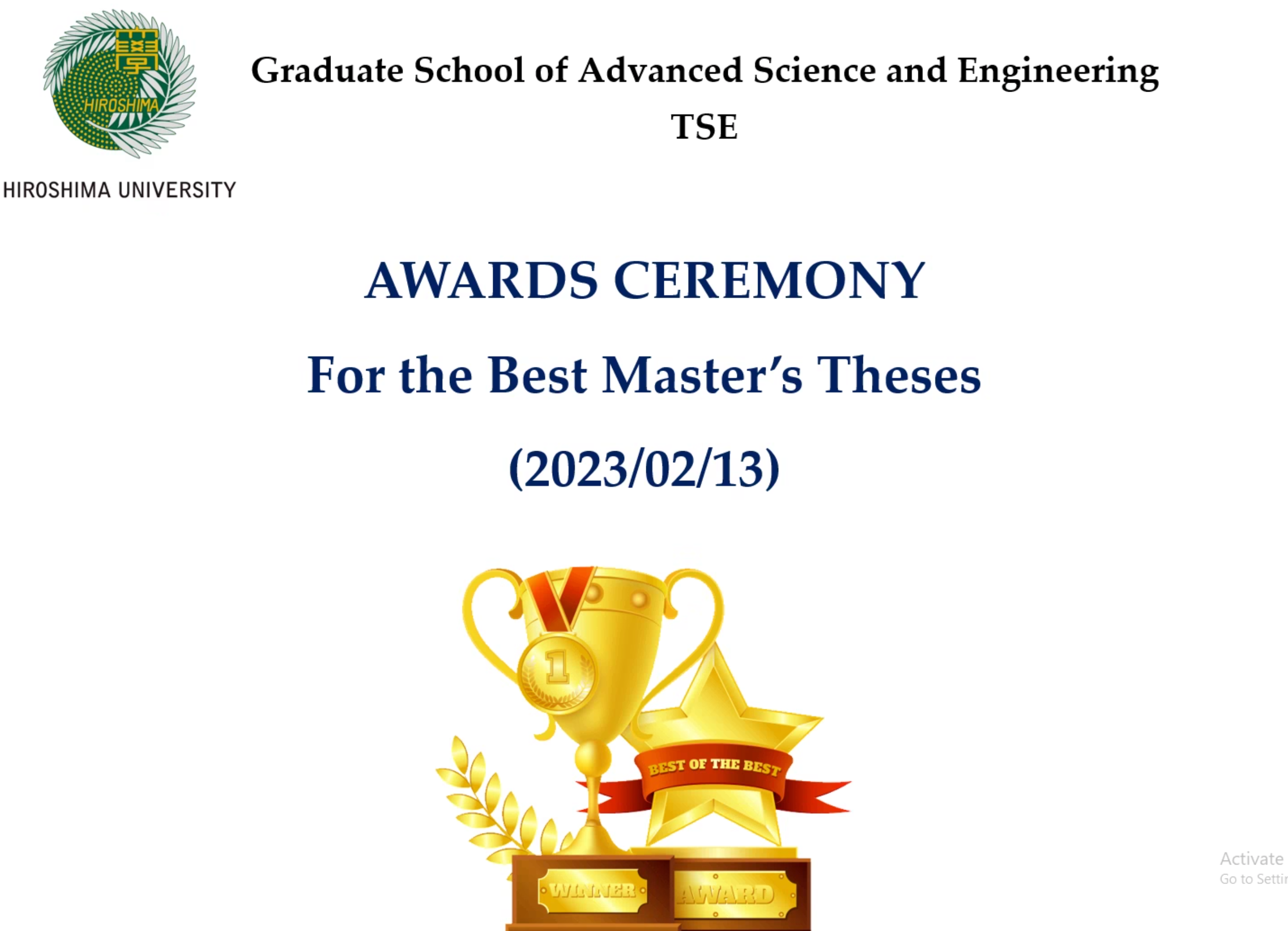 The best master thesis awards