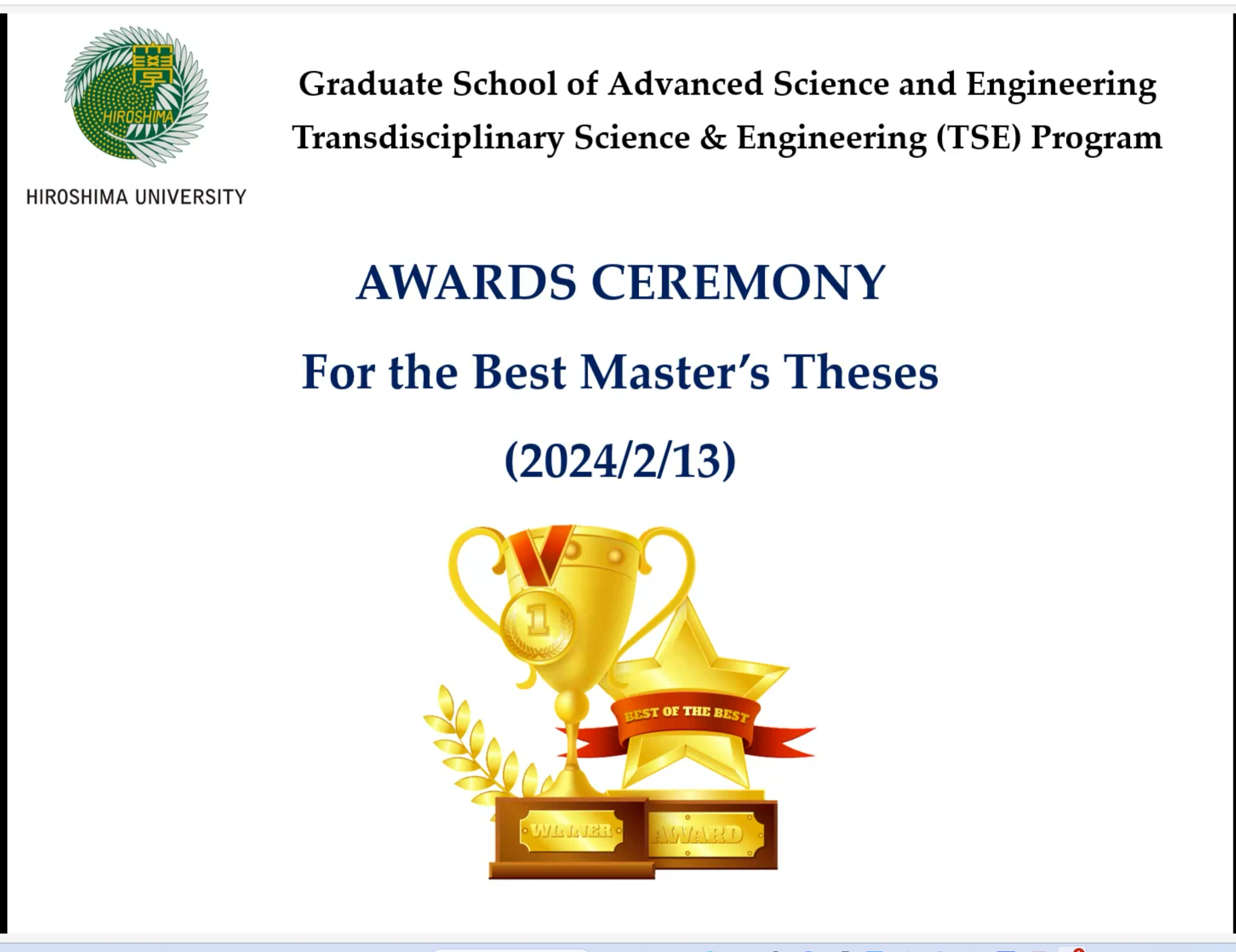 Best master thesis awards – Feb. 2024 – Transdisciplinary Science ...